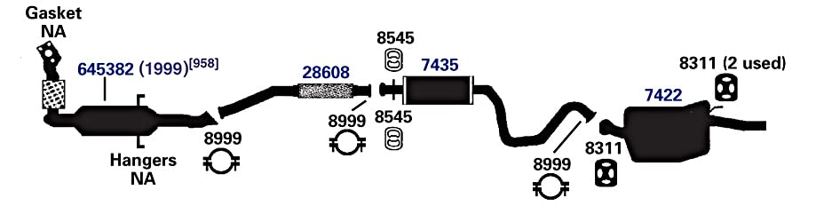 Exhaust Hanger AP Exhaust Products 8545