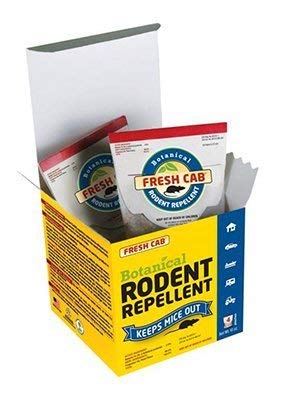 Fresh Cab EarthKind EMW7208598 Rodent, Rats and Mice Repellent With Blend Of Plant Fiber and Botanical Extracts For Use On The Farm, Industrial Settings, Garage or RV, 2.5 Ounce x 4 Scent Pouches