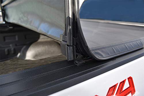 Premier Black Horse Soft Trifold Truck Bed Tonneau Cover Compatible with 2009-2014 Ford F-150 6.7ft Bed-PRS-FO06