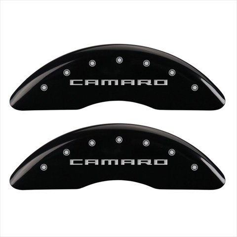 MGP Caliper Covers Camaro Black 14011SCA5BK - Engraved Front & Rear44; Set of 4