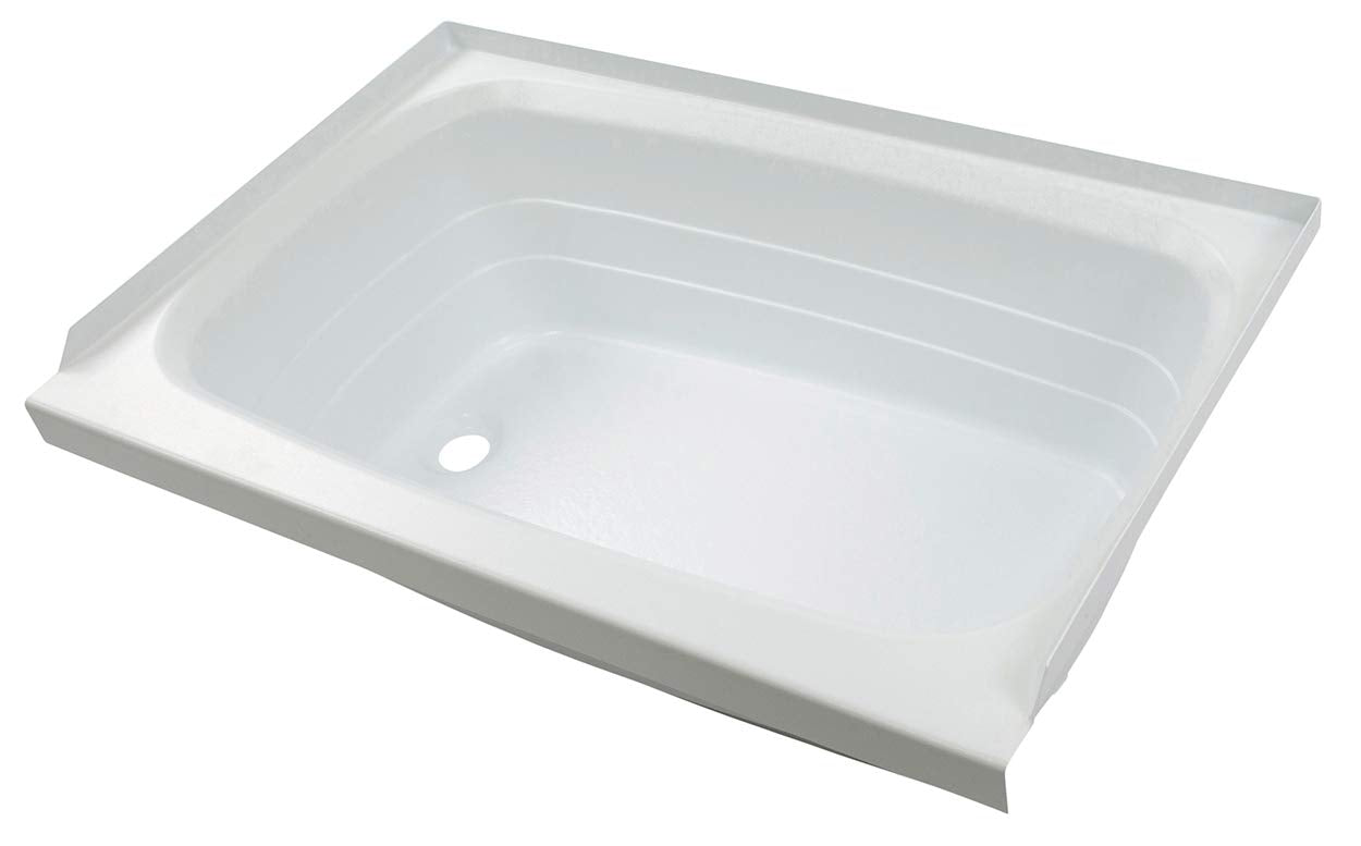 27" x 54" Almond Bathtub Lippert Replacement with Left Drain, Scratch-Resistant ABS Acrylic for RVs, Travel Trailers, 5th Wheels, Motorhomes - ALM2754ALSPK