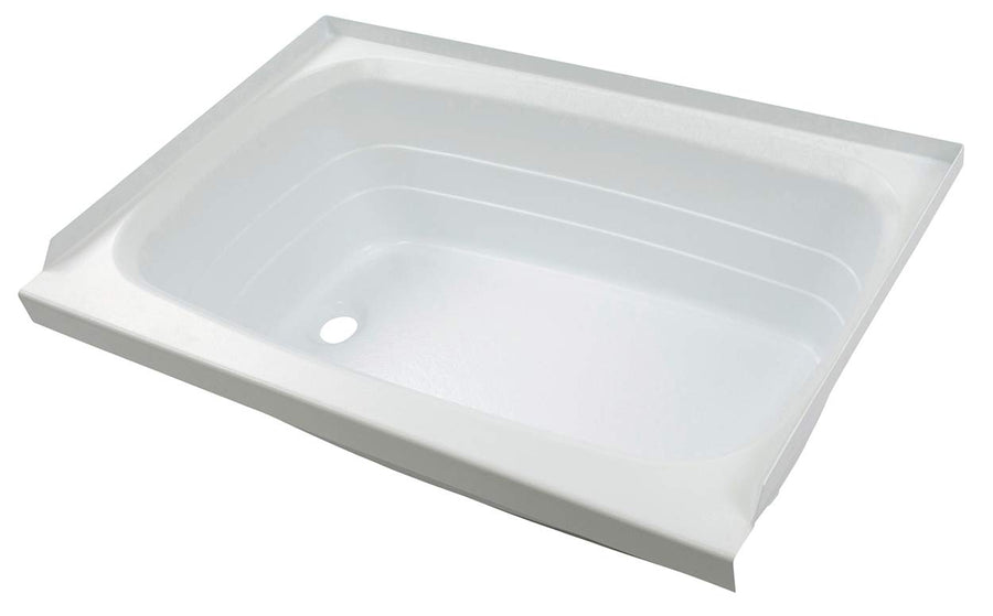 27" x 54" Almond Bathtub Lippert Replacement with Left Drain, Scratch-Resistant ABS Acrylic for RVs, Travel Trailers, 5th Wheels, Motorhomes - ALM2754ALSPK