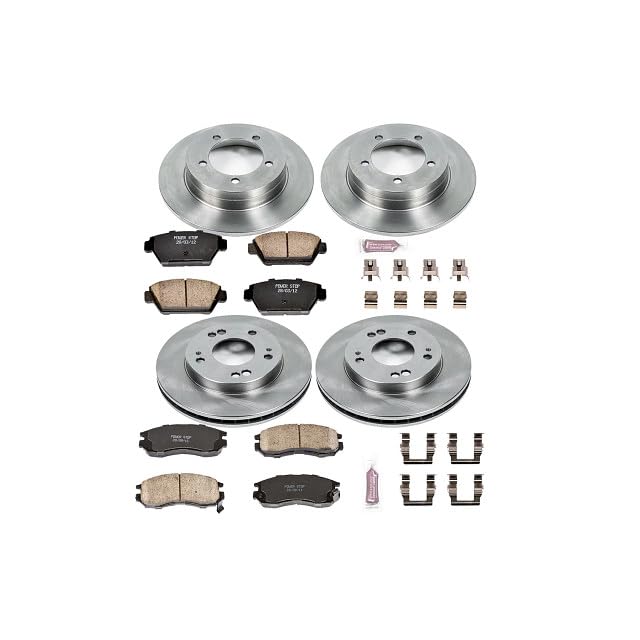 POWERSTOP Autospecialty KOE682 Front and Rear Replacement Brake Kit-OE Brake Rotors & Ceramic Brake Pads For Eagle Talon, Mitsubishi Eclipse, Plymouth Laser [Model Specific]