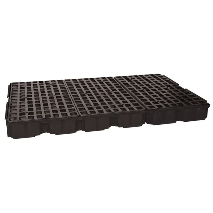 88 Gallon Sump Capacity, 6 Drum Modular Spill Containment Platform, Without Drain, Black - 1686B