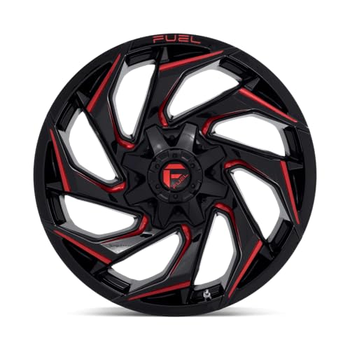 D755 REACTION FUEL OFF-ROAD 20X9, 8X180, 5.79, 20mm GLOSS BLACK MILLED WITH RED TINT - D75520901857