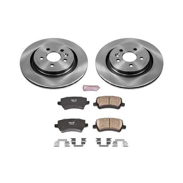 Power Stop KOE4702 Rear Replacement Brake Kit-OE Brake Rotors & Ceramic Brake Pads For Volvo S60, Volvo S80, Volvo V60, Volvo XC70 [Model Specific]