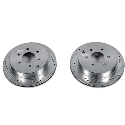 Power Stop JBR1164XPR Evolution Rear Drilled & Slotted Rotor Pair For Nissan Frontier 2005-2024, Nissan Xterra 2005-2015, Suzuki Equator 2009-2012 [Model Specific]