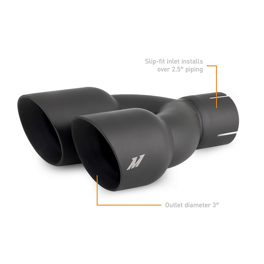 Mishimoto Exhaust Tips Dual Offset, 2.5" Inlet, 3" Outlet