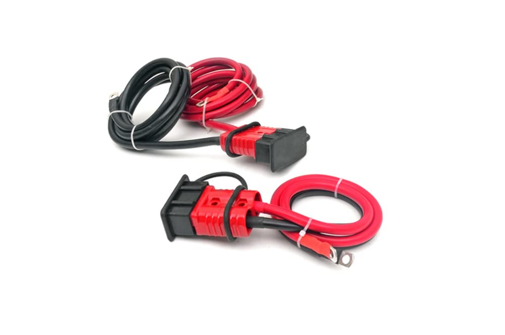 Rough Country Winch Power Cable Quick Disconnect – 7 ft, 2-Gauge Copper Wiring for UTV & Off-Road Winches