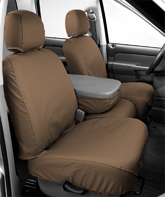 Covercraft SeatSaver Custom Fit Front Row Seat Cover for Select Nissan Titan Models - Polycotton (Tan)