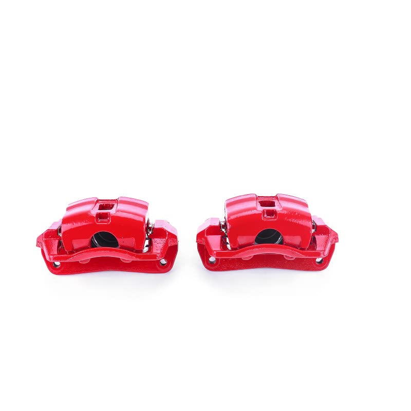 Power Stop Pair of High-Temp Red Powder Coated Front Calipers For Mazda 626 1998-2002 [Model Specific]