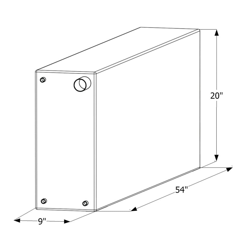 Fresh Water Tank ICON 12450, WT2450, 54x20x9, 39 Gal., Tank Only