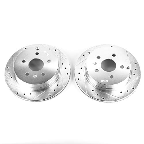 Power Stop Rear AR82152XPR Drilled & Slotted Rotor Pair For Chevrolet Equinox 2010-2017, GMC Terrain 2010-2017 [Model Specific]