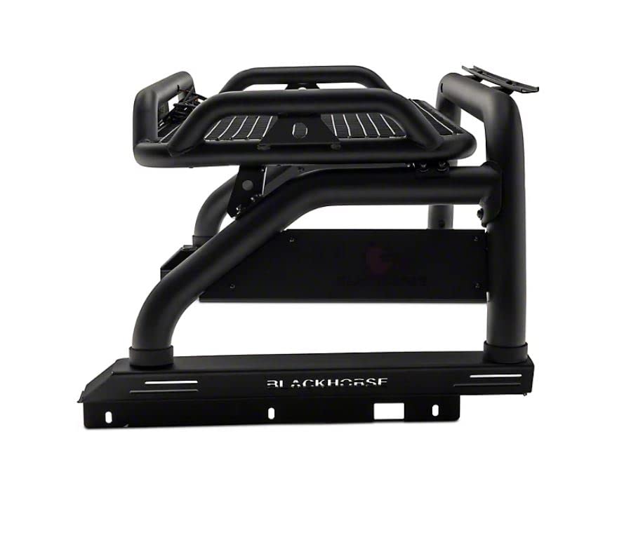 Atlas Roll Bar Black Black Horse Compatible with 17-24 Titan/XD|11-24 Ram 2500/3500|19-24 Ram 1500|00-24 Ford F-150|01-06 Silverado/Sierra 3500|07-24 Silverado 3500 HD|07-24 Tundra-RB-BA2B