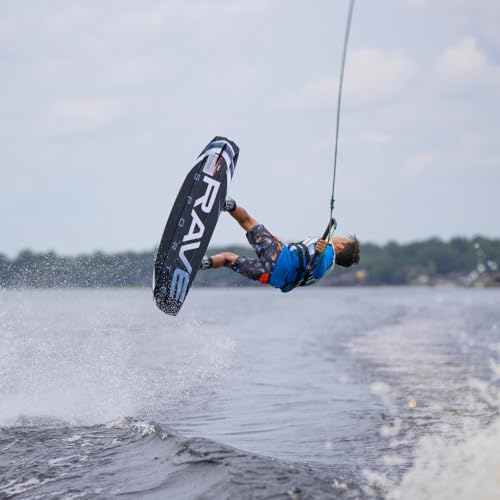 Rave Sports Wakeboard and Bindings Package Freestyle with Striker Boots, Blue/Black
