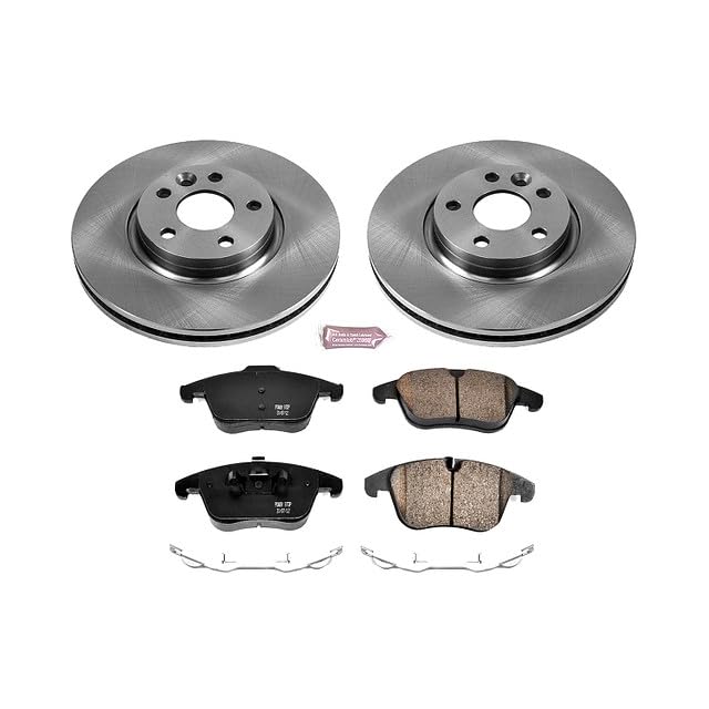 Power Stop Autospecialty KOE5608 Front Replacement Brake Kit-OE Brake Rotors & Ceramic Brake Pads For Land Rover Range Rover Evoque, Volvo S60, Volvo S80, Volvo V70 [Model Specific]