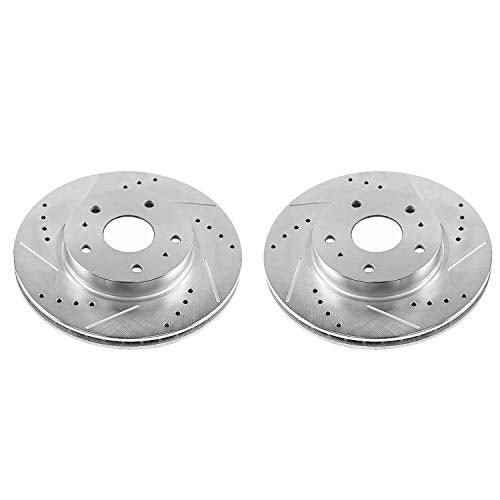 Power Stop Front JBR1504XPR Drilled and Slotted Rotor Pair For Suzuki SX4 2007-2013, Suzuki SX4 Crossover 2012 [Model Specific]