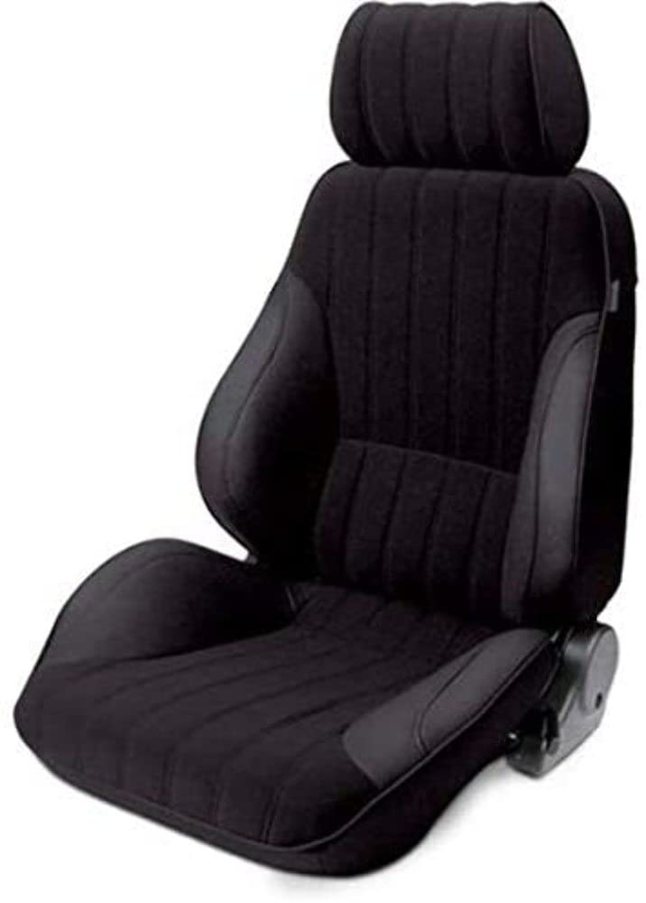 Black Vinyl ProCar by Scat 80-1000-71L Sides, Black Velour Insert Racing Rally Recliner Left Seat