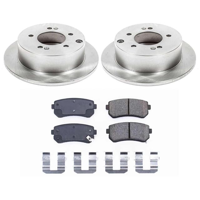 Power Stop KOE5915 Rear Replacement Brake Kit-OE Brake Rotors & Ceramic Brake Pads For Kia Forte 2010-2013, Kia Forte Koup 2010-2013 [Model Specific]