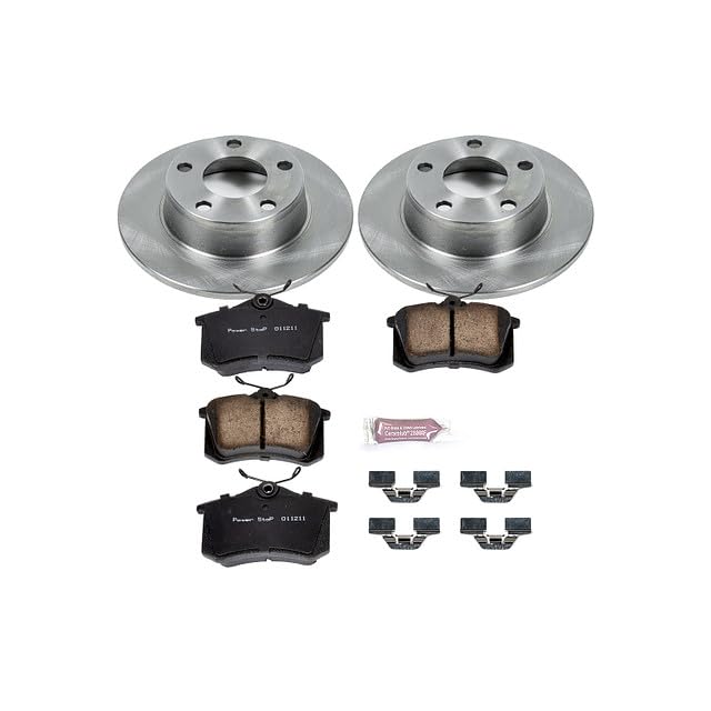 Power Stop KOE4845 Rear Replacement Brake Kit-OE Brake Rotors & Ceramic Brake Pads For Audi A6 Quattro 1999-2004 [Model Specific]
