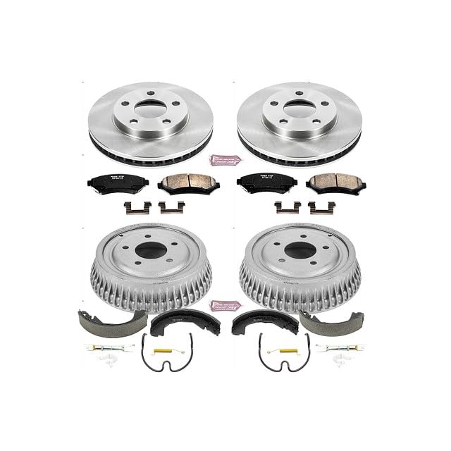 Power Stop KOE15120DK Replacement Brake Kit-OE Brake Drums & Ceramic Brake Pads For Century Venture Olds Silhouette Pontiac Montana Pontiac Trans Sport [Model Specific] Front and Rear