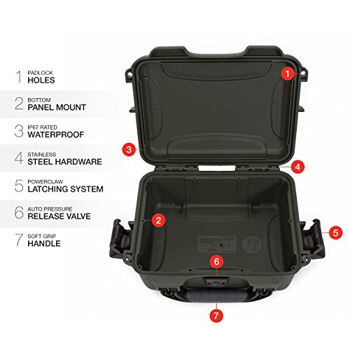 Olive Nanuk 904 Waterproof Hard Case Empty