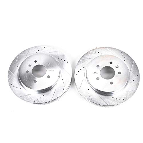 Power Stop AR82119XPR Evolution Rear Drilled & Slotted Rotor Pair For Cadillac CTS 2006-2007, Cadillac STS 2005-2011 [Model Specific]