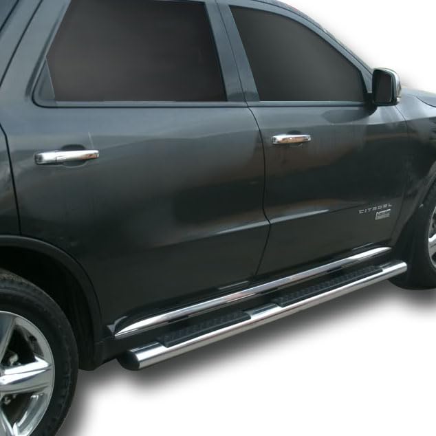OEM Replica Black Horse Side Steps Stainless Steel Compatible with 2011-2025 Dodge Durango (Excl. GT and SRT Models)-9B070203SSOV