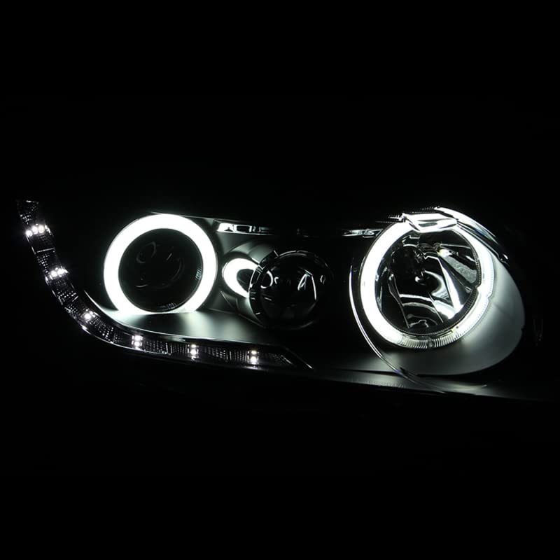 Projector Headlight Set ANZO USA w/CCFL Halo-Black 121454