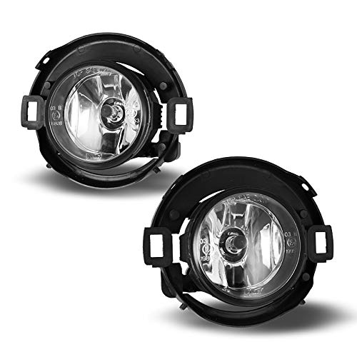OEM Series Winjet Fog Lights for [2005-2015 Nissan Xterra] [2010-2017 Frontier][2018 2019 Nissan Frontier] with H11 12V 55W Halogen Bulbs Fog Lamps Replacement w/Wiring and Switch Kit Clear Lens