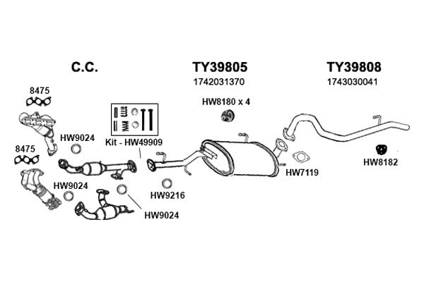 Exhaust Tailpipe Ansa TY39808