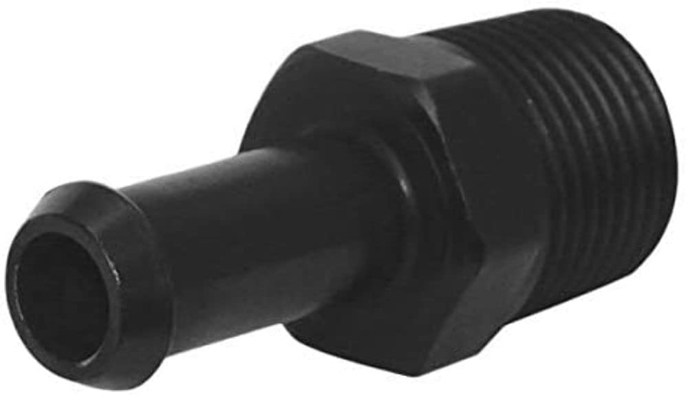 Moroso Straight Fuel Fitting 65381, 3/8" Hose to 3/8" NPT, Black