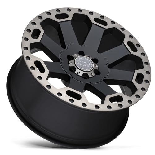Black Rhino WARLORD Hard Alloys 17X8 5X4.5 5.88 35mm MATTE BLACK W/MACH DARK TINT - 1780WAR355114M76