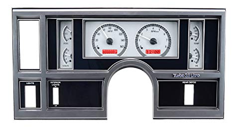 Dakota Digital VHX Analog Gauge System Compatible with 1984-87 Regal and Grand National VHX-84B-REG-S-R Silver Alloy Red Backlighting