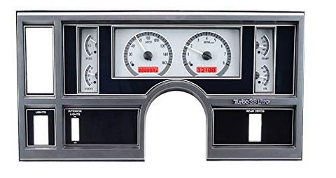 Dakota Digital VHX System Compatible with 1984-87 Buick Regal-Silver Alloy Style Face w/Red Display