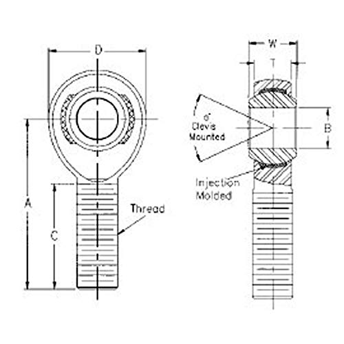 Male QA1 Rod End AML-10 RED