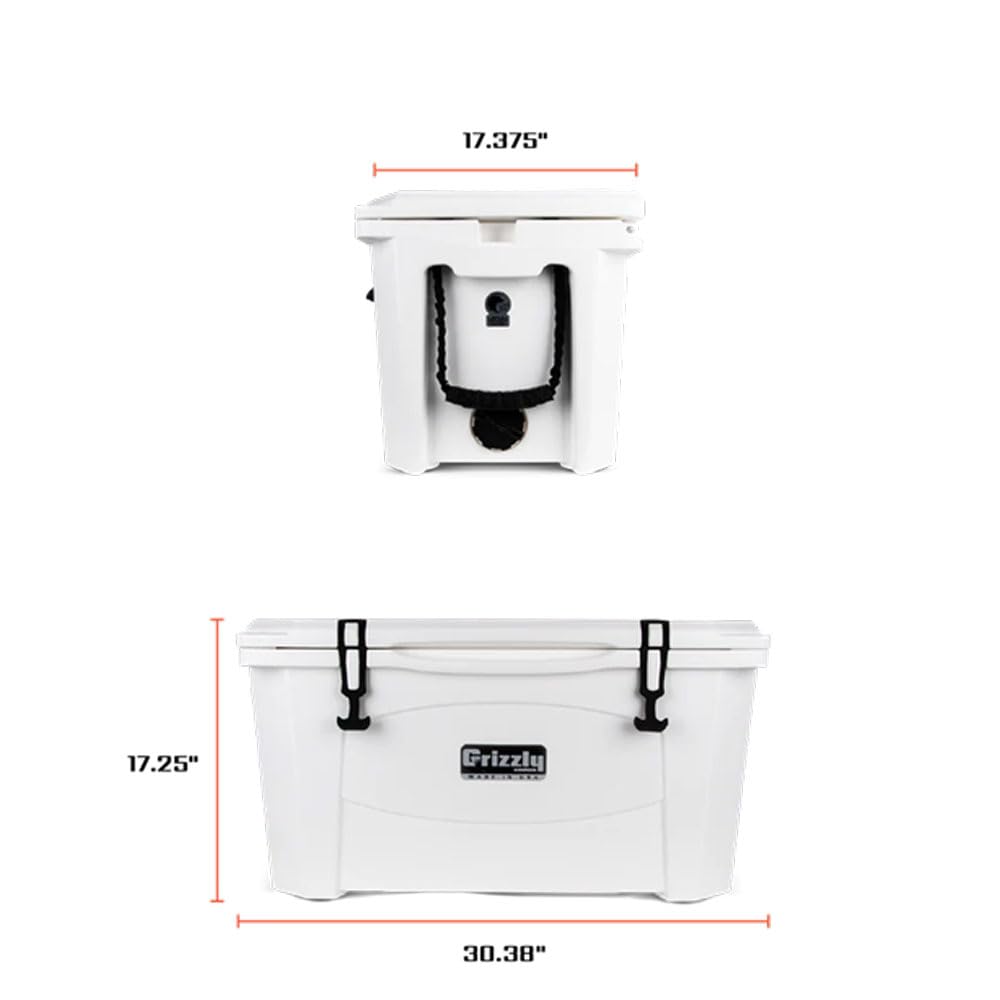 60 Cooler Grizzly | 60 qt Ice Chest Durable Rotomolded Insulated | Made in USA | Warranty for Life | For Beach Boat Camping Fishing Hunting | G60 | Tan