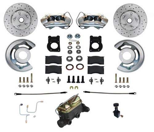 Manual LEED BRAKES Front Disc Brake Conversion 64.5-66 Ford 4 Piston Caliper Maxgrip Xds Rotors