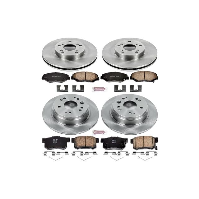 POWERSTOP Autospecialty KOE6171 Front and Rear Replacement Brake Kit-OE Brake Rotors & Ceramic Brake Pads For Honda CR-V 2002-2004 [Model Specific]