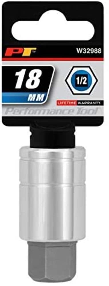 W32988 Performance Tool 1/2 Drive Hex Bit Socket, 18mm