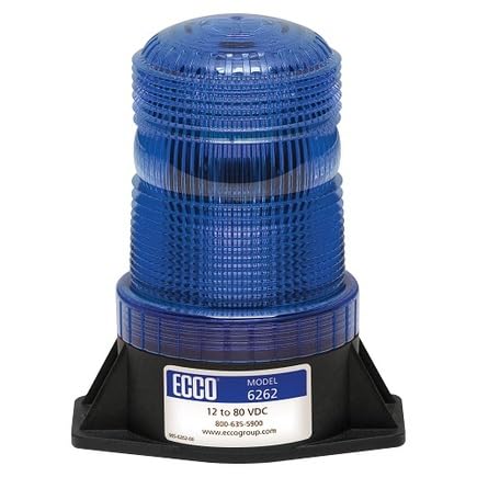 LED Beacon ECCO (6262B): Medium profile, 12-80VDC, pulse8 flash, blue