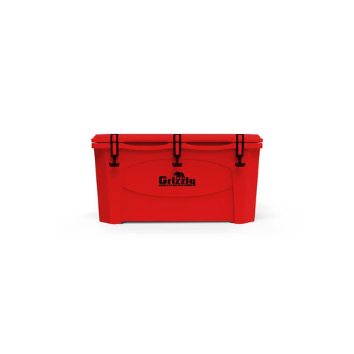 75 Cooler Grizzly | 75 qt Ice Chest Durable Rotomolded Insulated | Made in USA | Warranty for Life | for Beach Boat Camping Fishing Hunting | G75 | Red