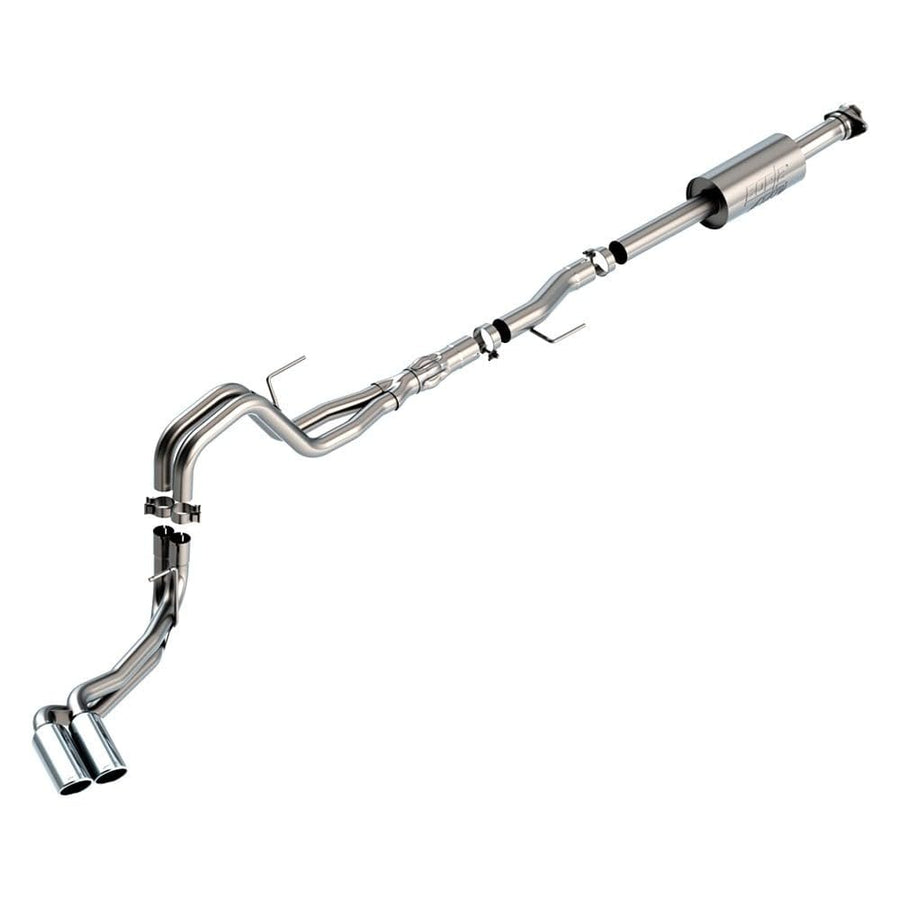 BORLA Cat-Back 140875 for '21-'23 F-150 5.0L AT 2&4WD Crew Cab 5' 7" Bed./Ext. Cab 6' 7" Bed EXC. Tremor & Black Appear. Pkg. Add Adapt. 60556 Crew Cab 6' 7" Bed. Adapt. 60564 Ext. Cab (8' 2") Bed.