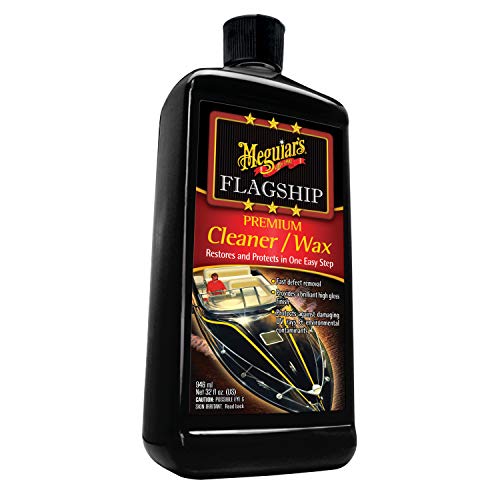 Meguiar's Premium Cleaner Wax Flagship M6132 - Pro-Grade Boat and RV Cleaner Wax for Fiberglass & Gel Coats - Remove Defects, Boost Gloss and Apply Long-Lasting Protection All in One Step, 32 Oz