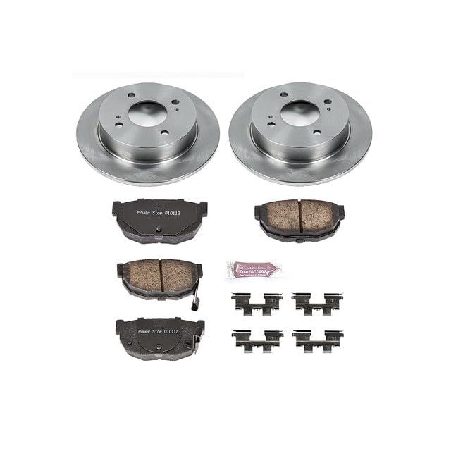 Power Stop KOE4775 Rear Replacement Brake Kit-OE Brake Rotors & Ceramic Brake Pads For Nissan 280ZX 1981-1983 [Model Specific]