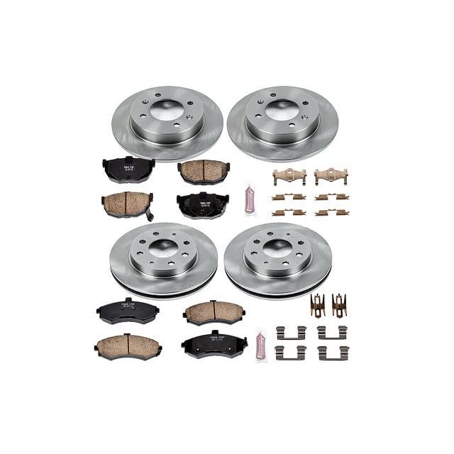 POWERSTOP Autospecialty KOE2779 Front and Rear Replacement Brake Kit-OE Brake Rotors & Ceramic Brake Pads For Hyundai Elantra 2002-2005 [Model Specific]