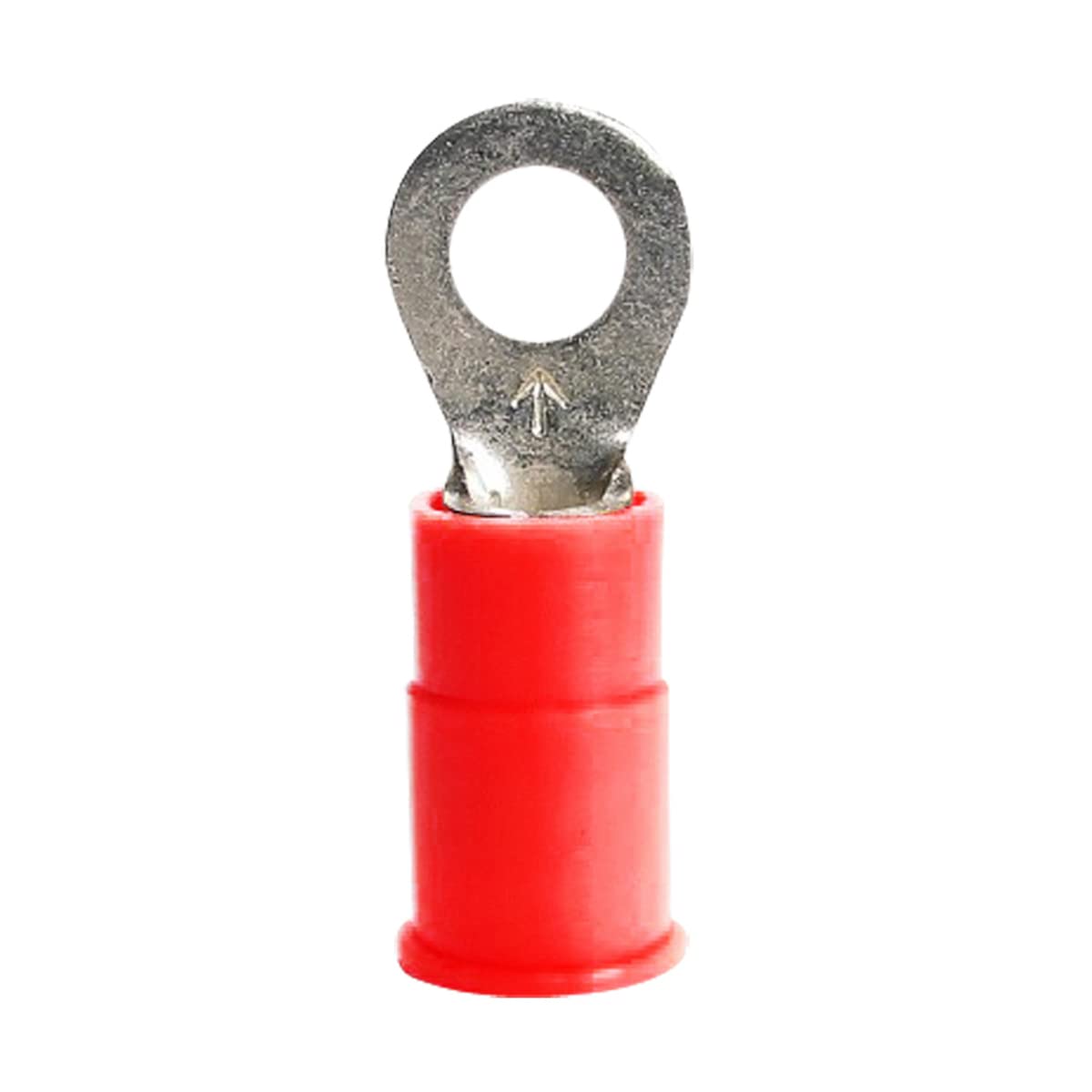 Red Vinyl Ring Terminal Install Bay 8 Gauge #10 - Package of 25