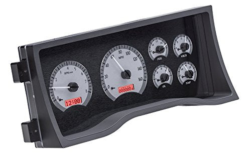 Dakota Digital 95-98 Chevy GM Analog Gauge Kit Full Size Pickup Truck Silver Alloy Red VHX-95C-PU-S-R