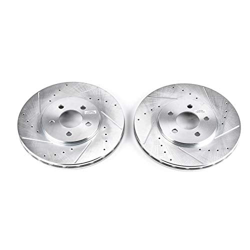 Front Power Stop AR8342XPR Drilled & Slotted Rotor Pair Evolution
