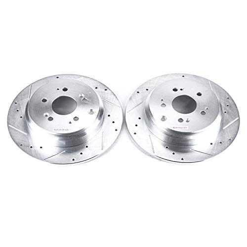 Power Stop Rear JBR1332XPR Drilled & Slotted Rotor Pair For Acura MDX 2007-2013, Acura ZDX 2010-2013, Honda Odyssey 2011-2017, Honda Pilot 2009-2015 [Model Specific]